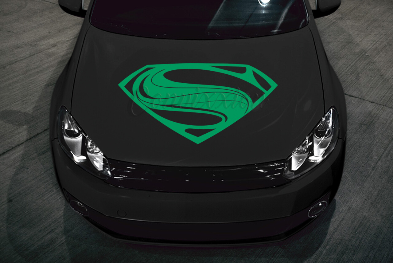 Superman Hood Decal Car Truck Door Glass Vinyl 32" S Shield Single Color
