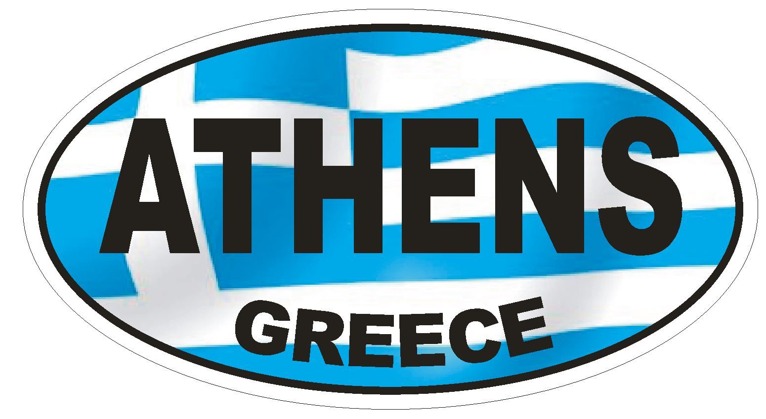Athens Greece Oval Bumper Sticker or Helmet Sticker D1698 Euro Oval