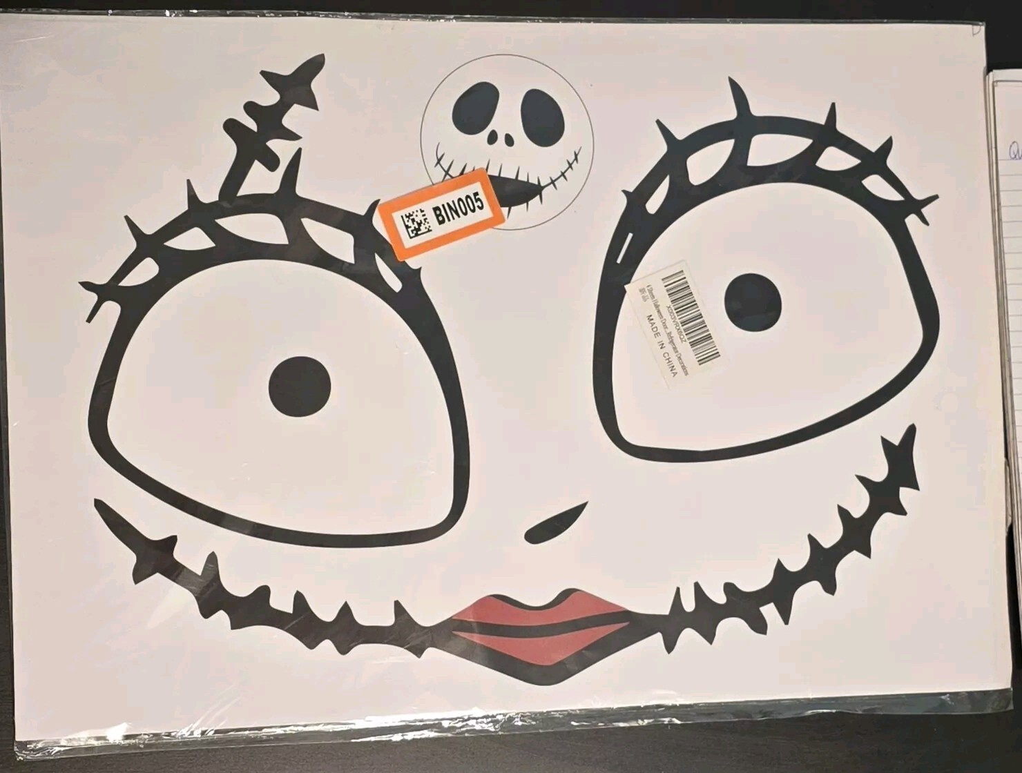 4 Sheets Halloween Door Stickers Decor Halloween Jack Skellington Door..LOWEST $