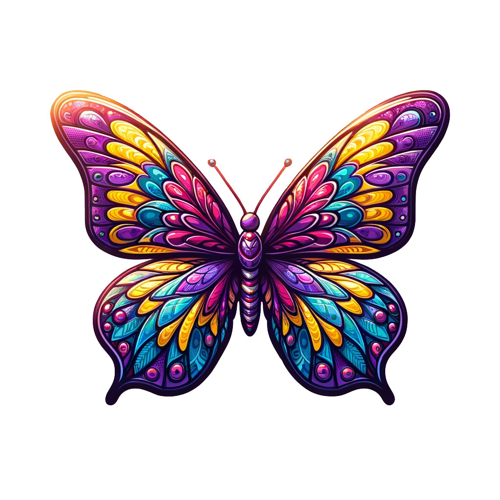 Rainbow Mosaic Butterfly Sticker Colorful Fantasy Vinyl Decal Art