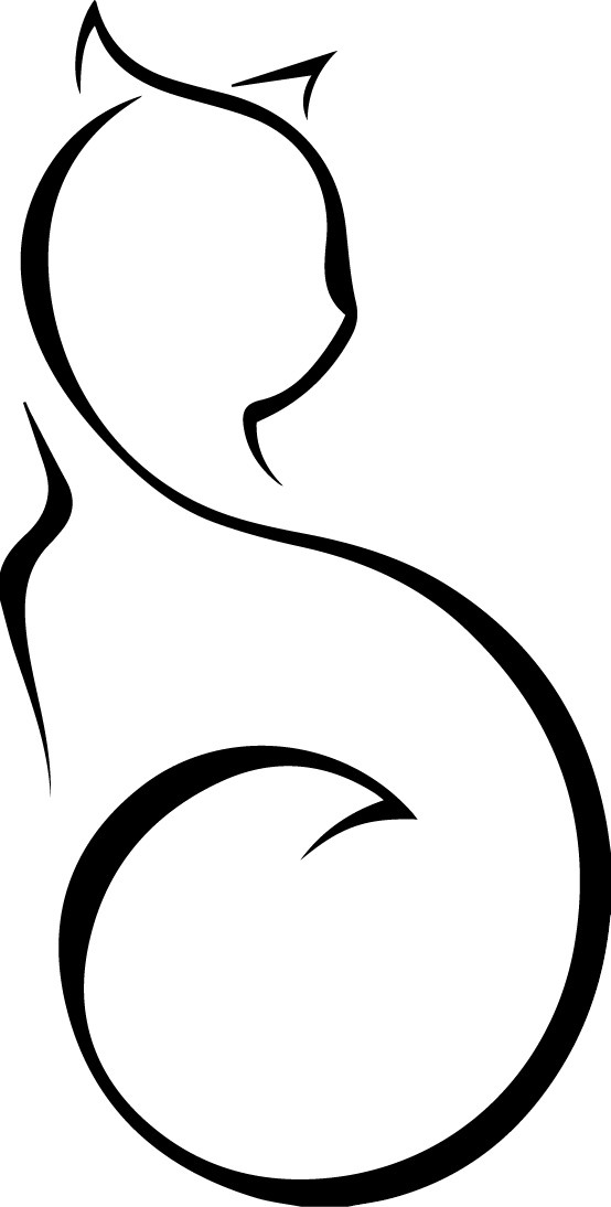 4" Cat Outline Decal Sticker Car Vinyl Whimsy Kitty Feline Love Pet Minimalist