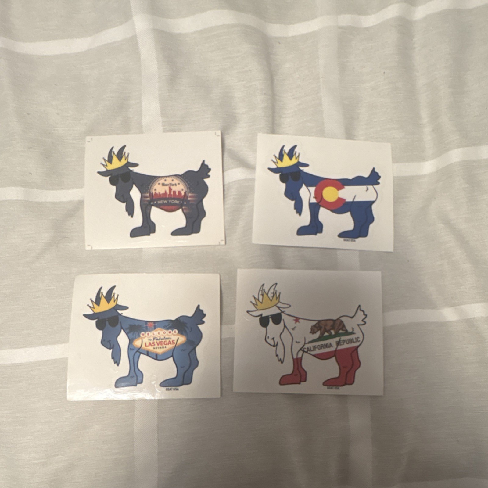 GOAT USA Vinyl Goat Stickers States Cities Multicolor Decorative Set