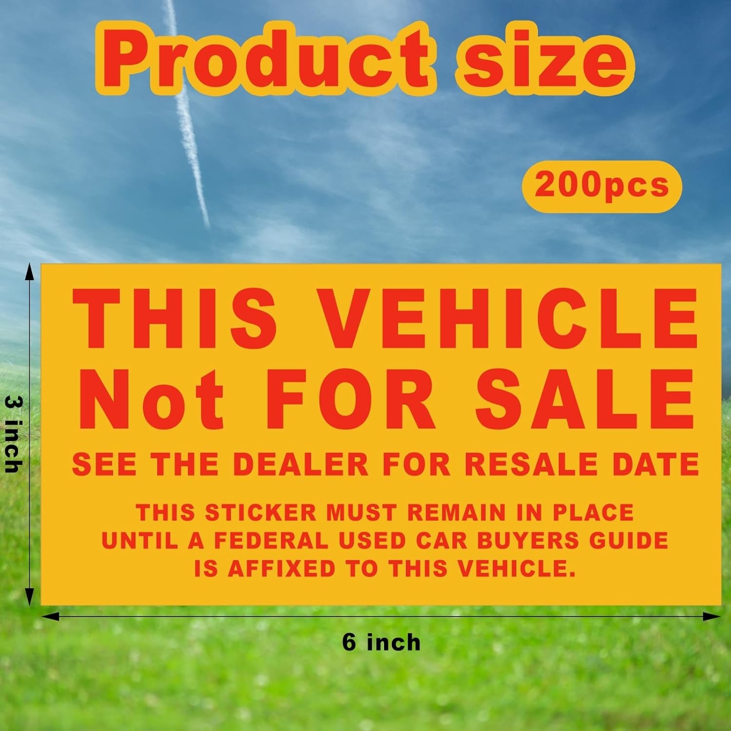 200 Pcs Car Dealership Supplies This Vehicle Not for Sale Stickers Car Dealer…