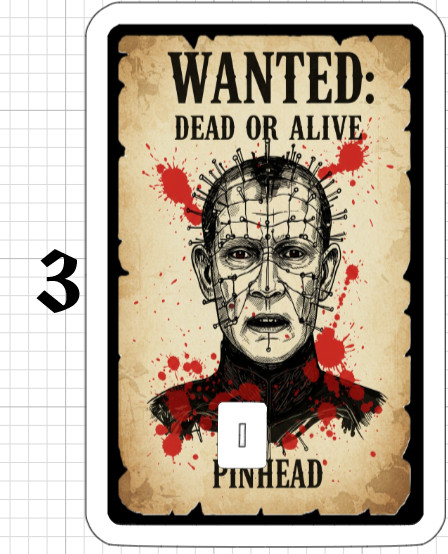 Wanted Poster Pinhead Credit Debit ATM Card Skin Sticker Halloween Horror Hell