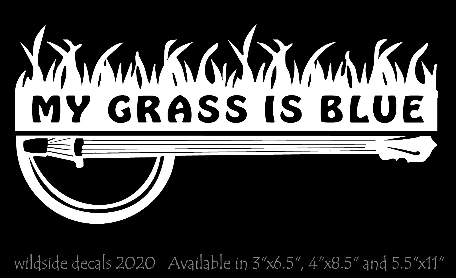 My Grass Is Blue Decal with Banjo Car Vinyl Bluegrass Music Sticker