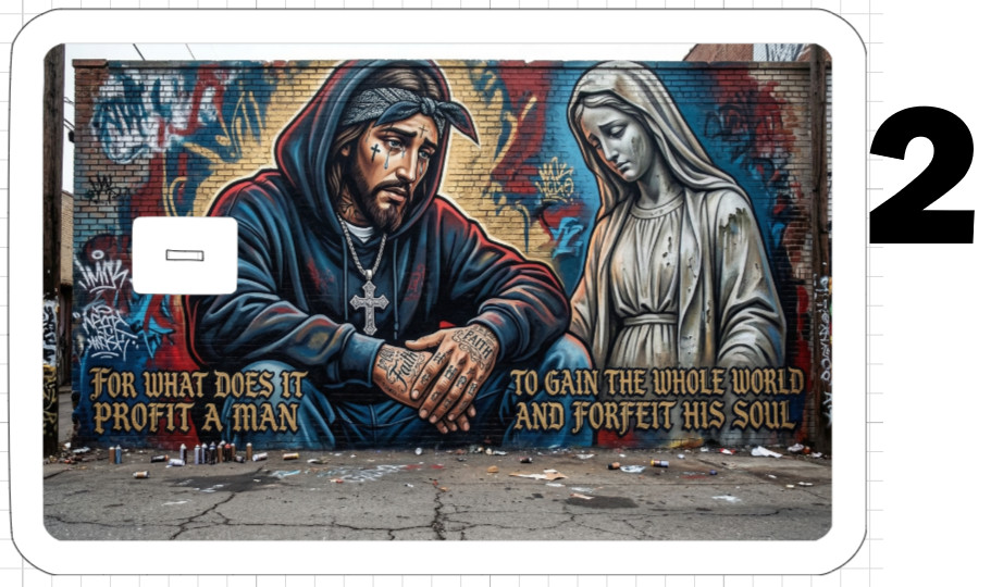 Graffiti Jesus Christ Gift Credit Debit ATM Card Skin Sticker God Love Catholic