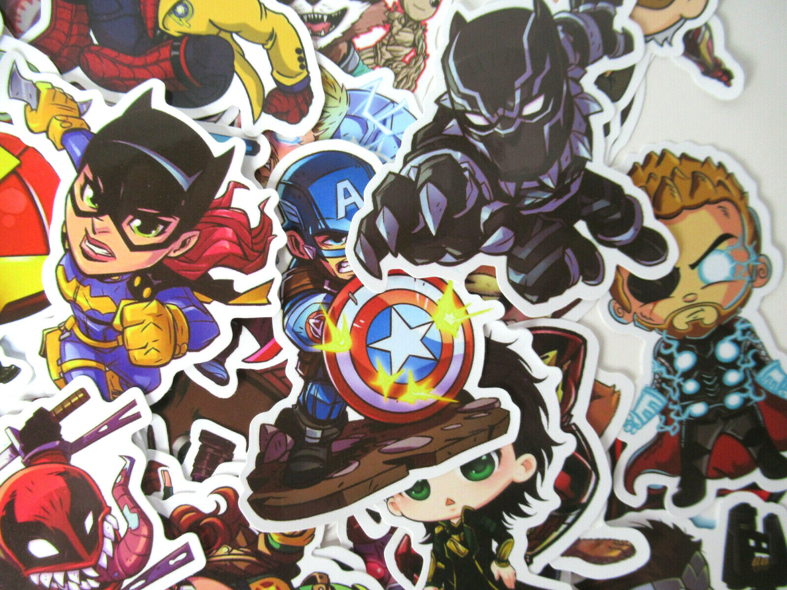 100pc Random DC Marvel Comic Book Superhero Laptop/PC Skateboard Sticker Pack