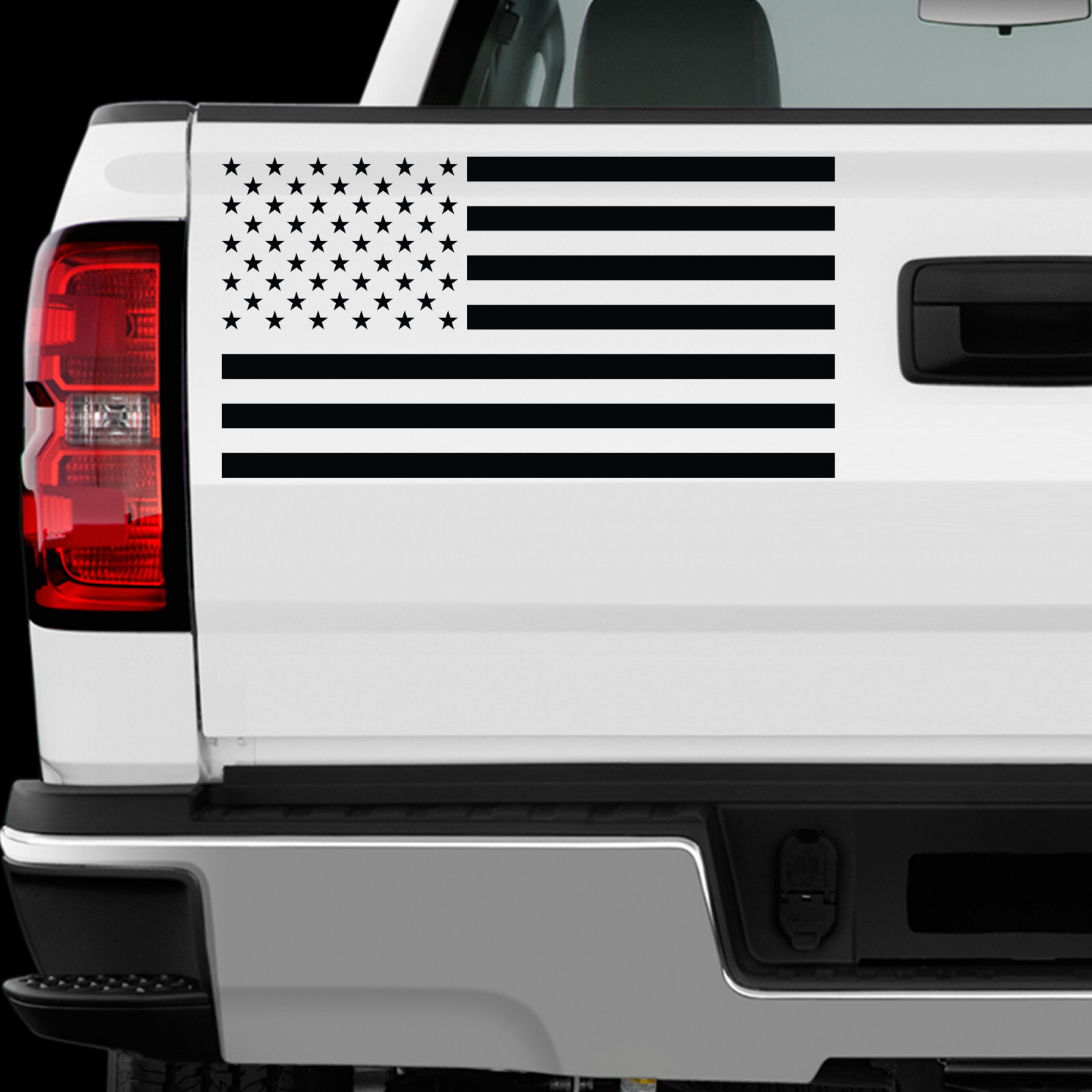 US American Flag sticker All size Regular & Chrome Mirror Vinyl Colors