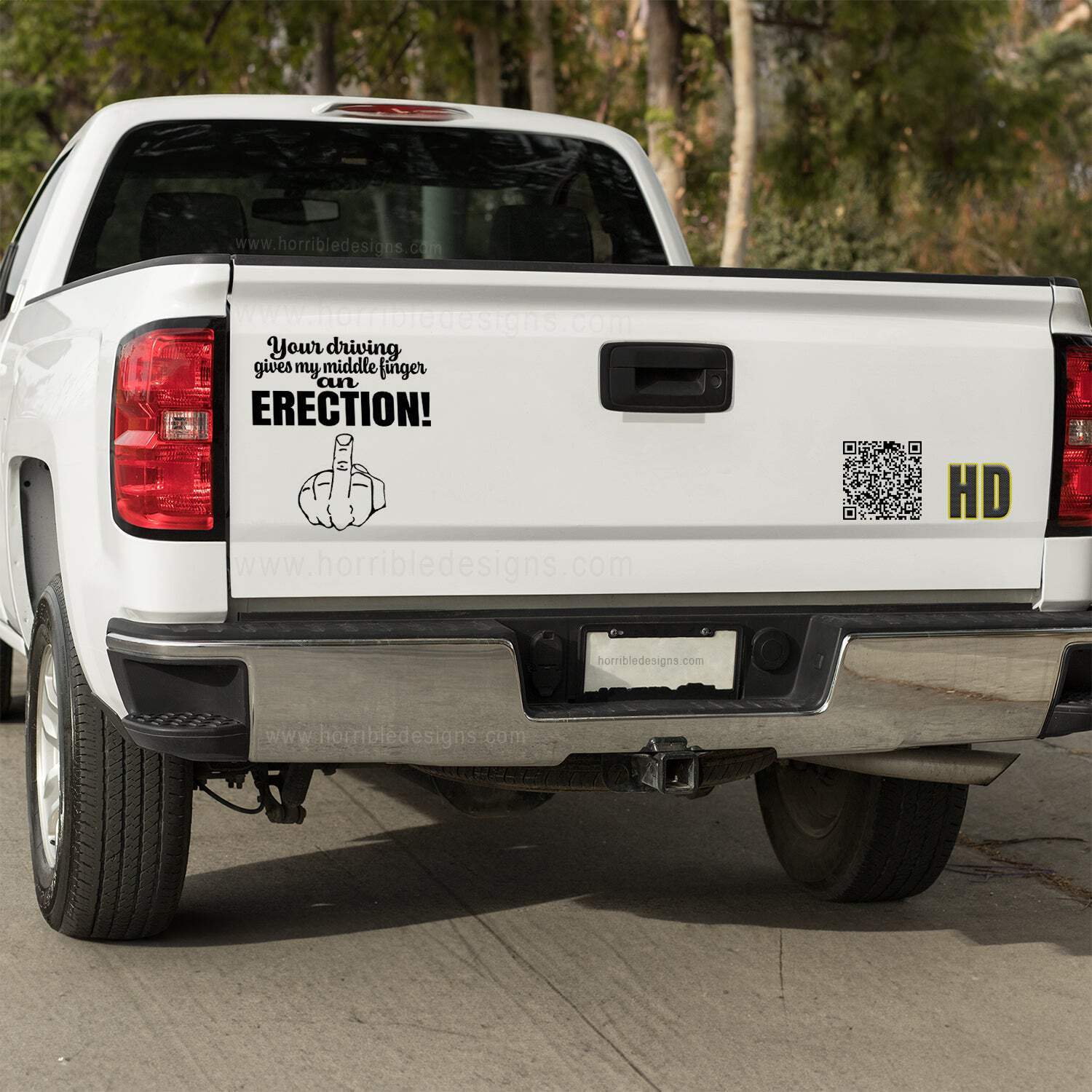 Your driving gives my middle finger an erection 4 Vinyl decal