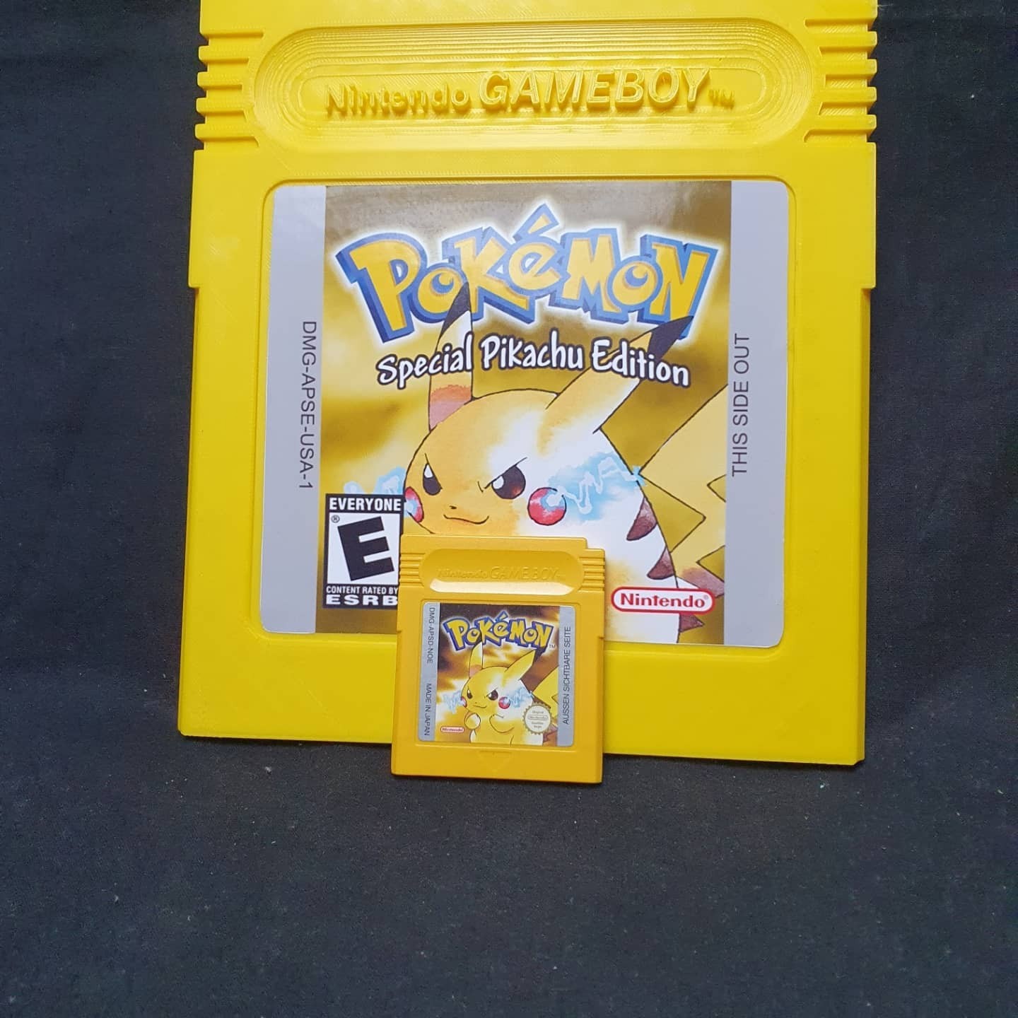 Oversized Pokémon Game Boy Cartridge Set Pikachu Red Blue Green Display
