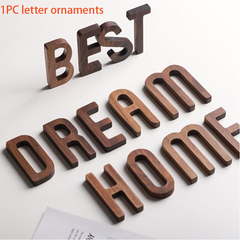 1PC Solid Wood Art Letter Wall Adorn DIY Ornaments Props A-Z Personalised Design