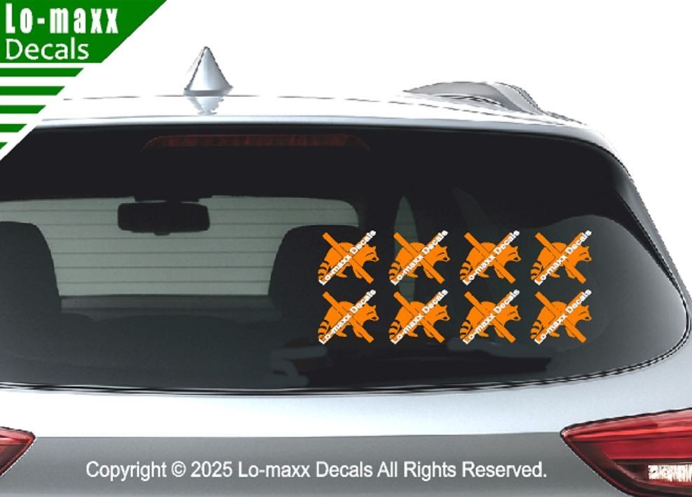 Raccoon Kill Markings Die Cut Vinyl Decal Sticker Car Truck Window Funny Graphic