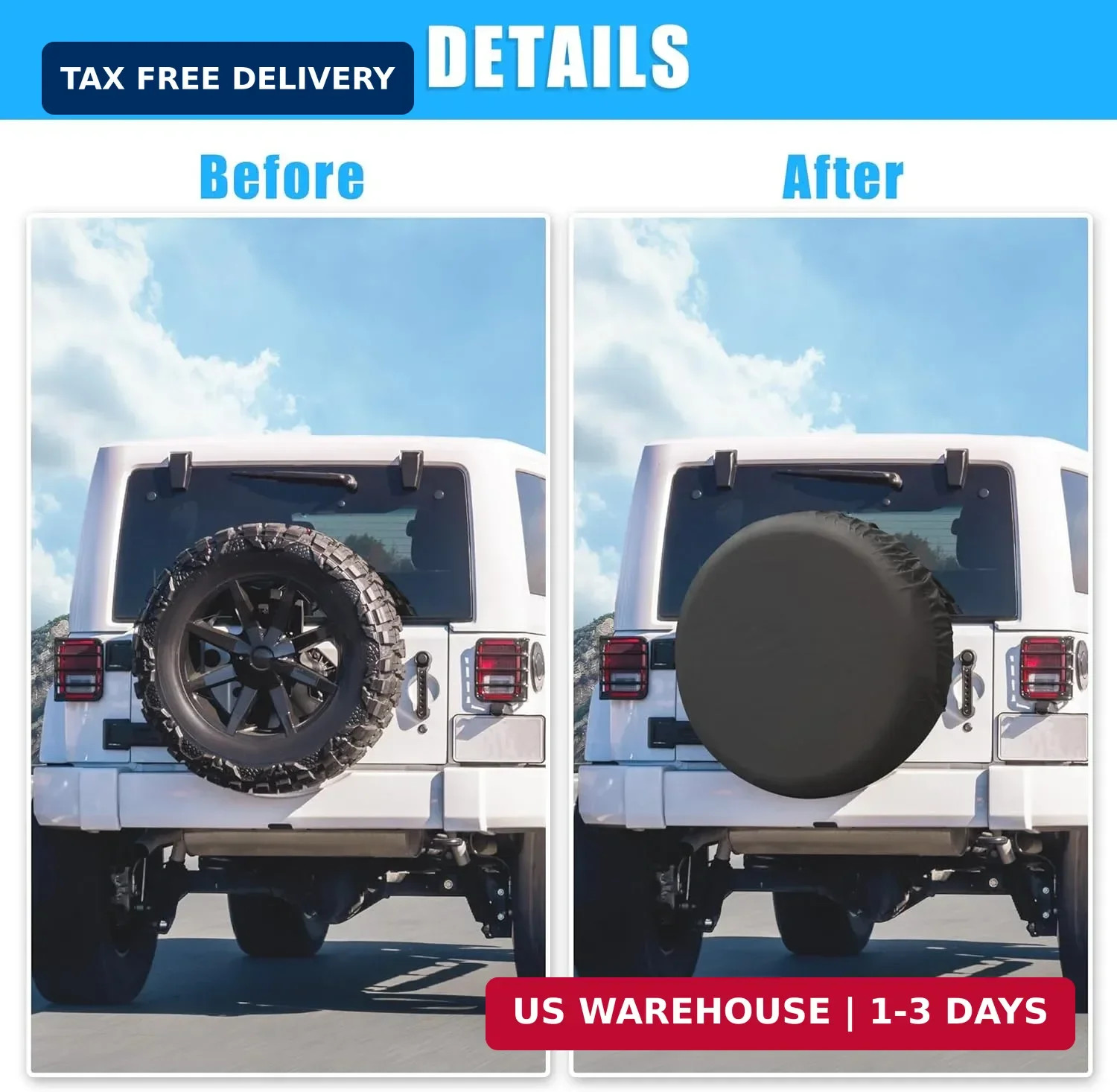 uxcell Universal 210D Oxford Spare Tire Cover for Jeep Trailer RV SUV Truck Whee