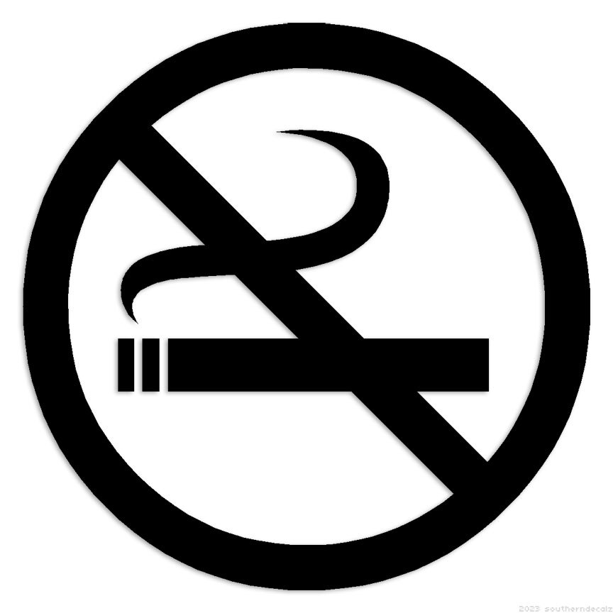 No Smoking – Decal Sticker – Multiple Colors & Sizes – ebn7222