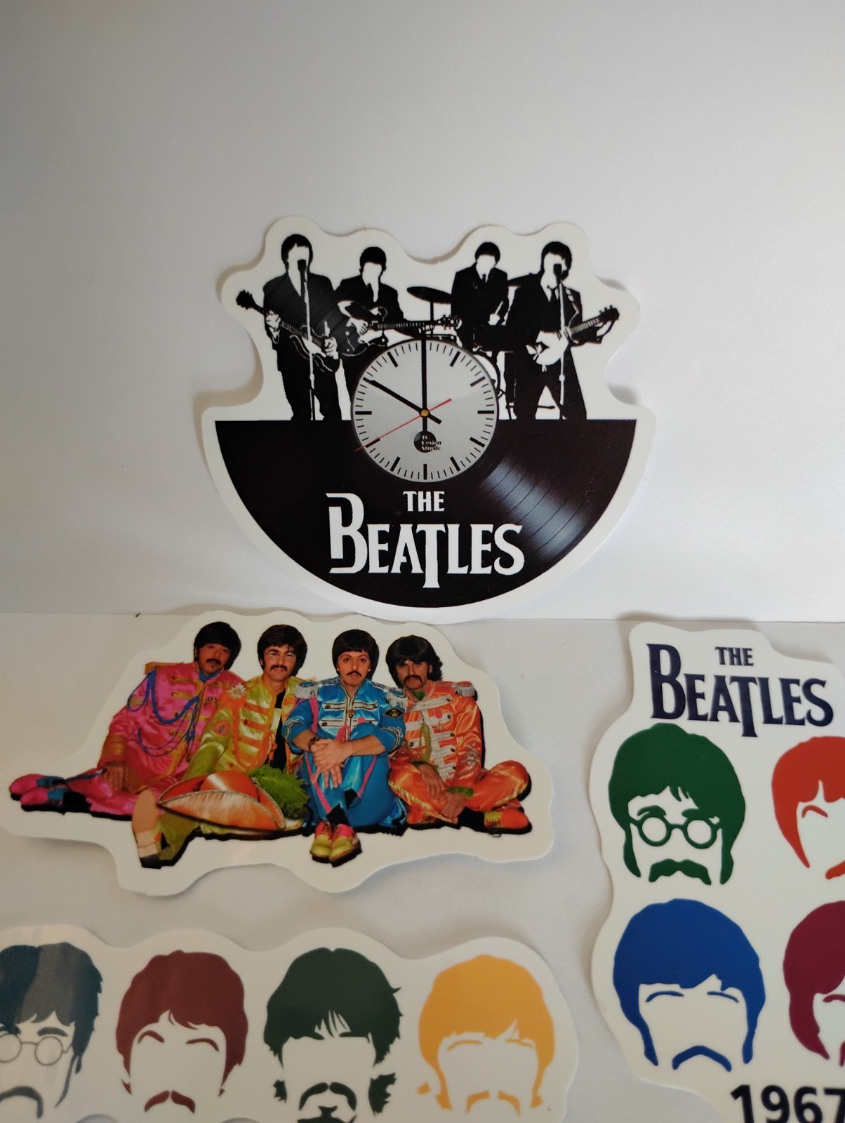 THE BEATLES Lot (14) 1 1/2" to 2 3/4" Band Logo STICKERS JOHN LENNON