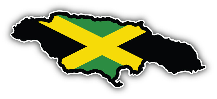 Jamaica Map Flag Car Bumper Sticker Decal