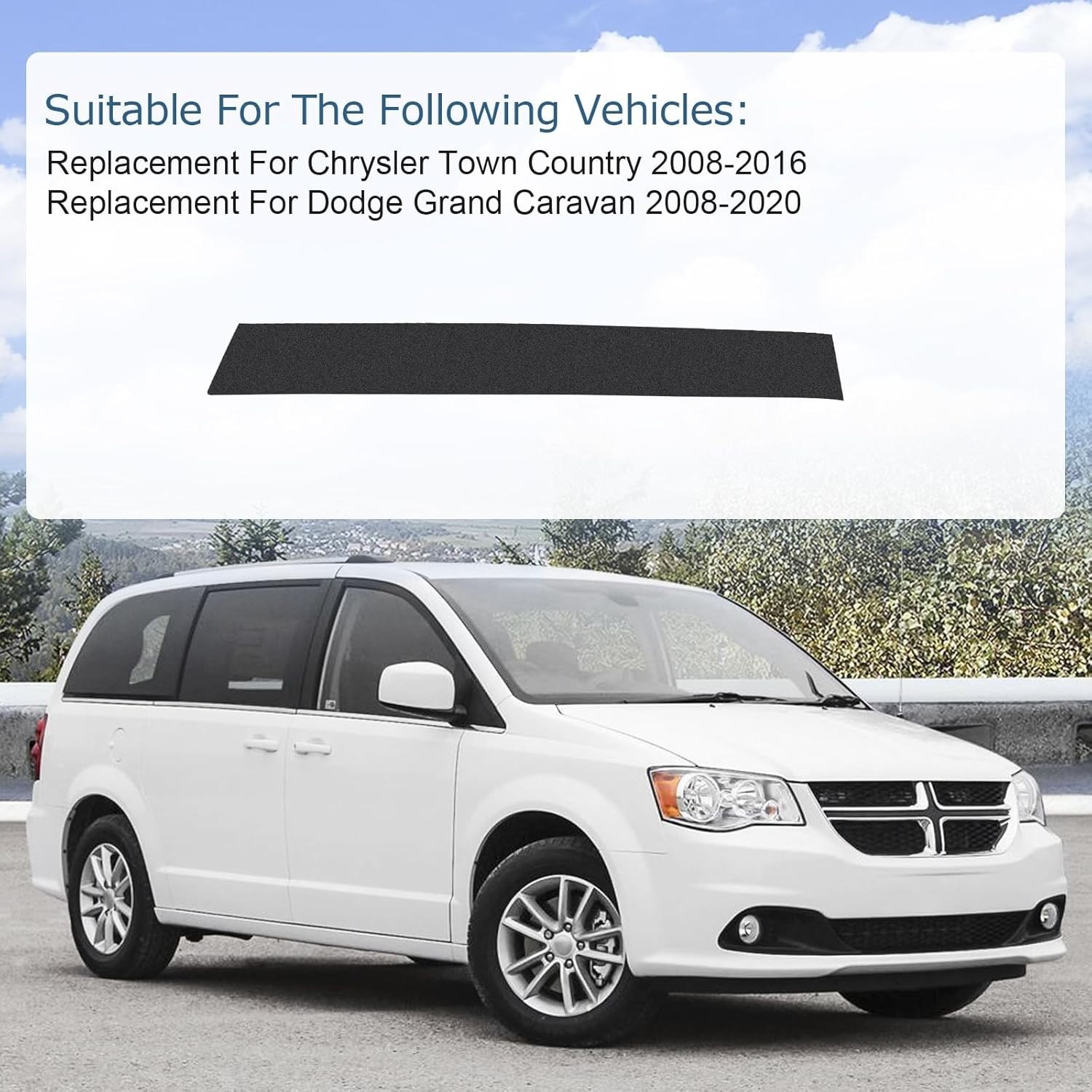 B-Pillar Side Molding Windshield Door Outer Trim Right for Chrysler Town Country