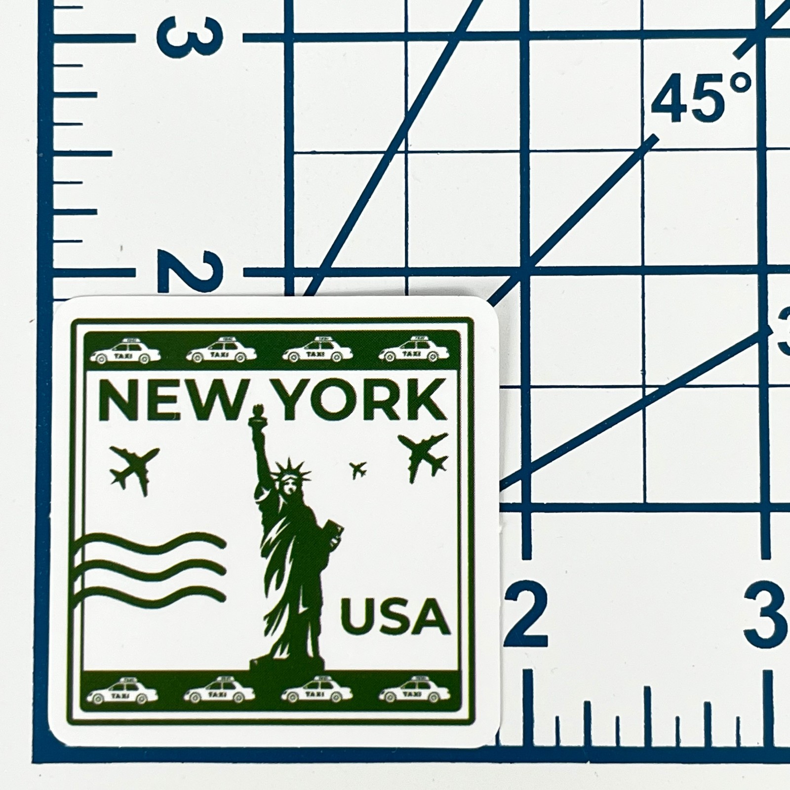 New York USA Vinyl Sticker Statue of Liberty Taxi Travel Souvenir Laptop Gift