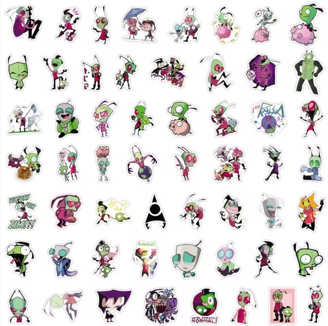 10 PCS Invader Zim (Unofficial) Cartoon Kids TV Show Stickers BRAND NEW Set 2