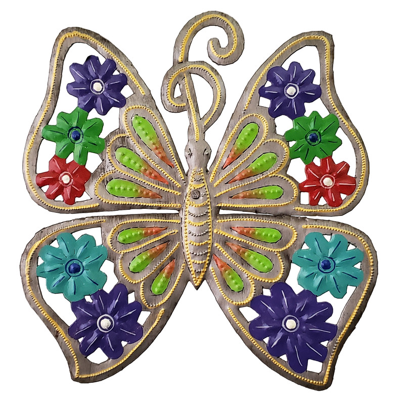 Painted Green Butterfly Multi-color