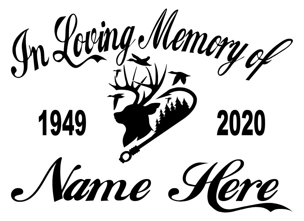 In Loving Memory of Decal – Duck Hunter Buck Fish Hook Hunter Memorial Sticker