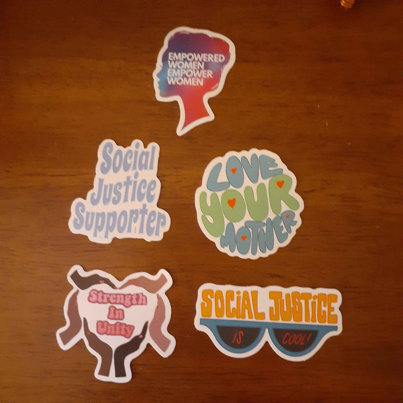 Random Assortment 5 Pack of Social Justice/Left Wing Stickers for Anywhere!