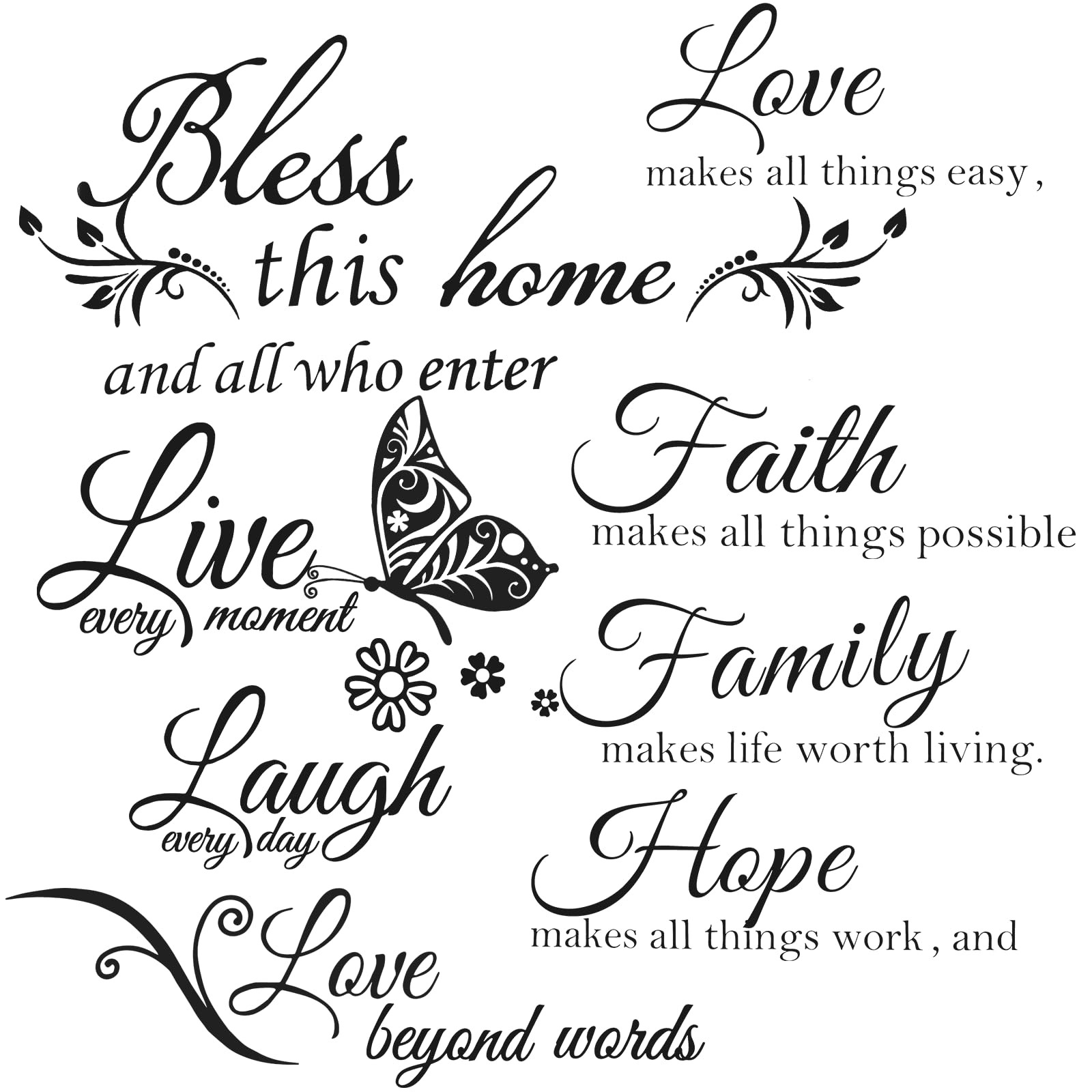 Inspirational Wall Decals Home Decor Motivational Quotes Stickers 23.6x11in