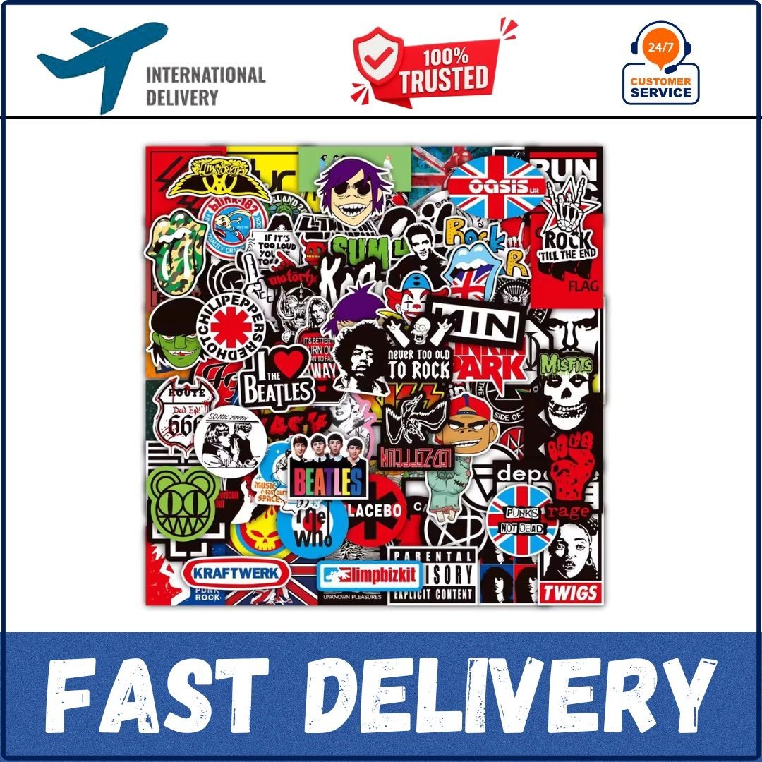 100PCS Rock Band Stickers Lot Punk Music Heavy Metal Bands Sticker Decal-USA