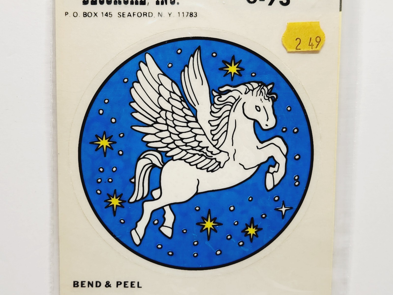 Intant Stained Glass Pegasus 1986 G-73 Decorcal Inc. Horse Unicorn Sticker Decal