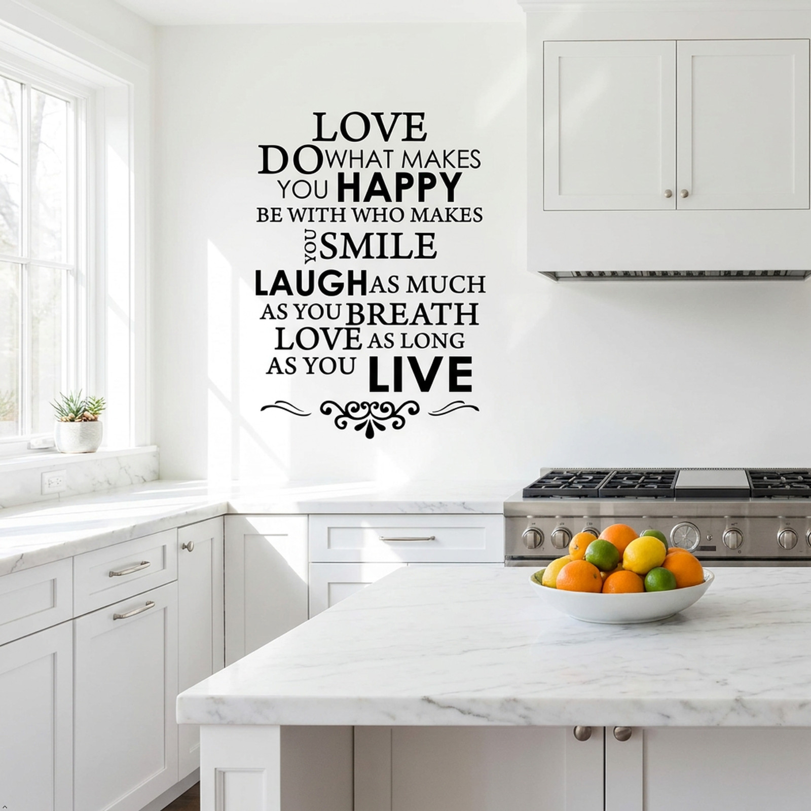 Happy Live Laugh Love Smile Vinyl Wall Art Inspirational Quotes Saying Art Decal