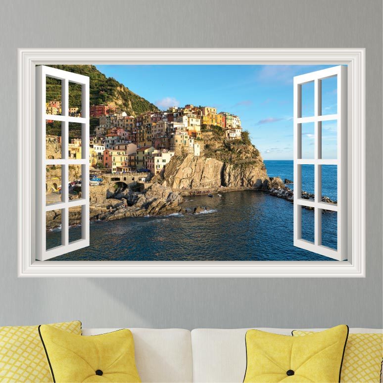 Italy Ocean Beach Scene #3 Wall Decal Sticker Graphic Art – 4 Size Options