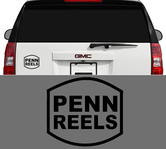 Penn Fishing Reels Tackle Outdoor Sports Vinyl Window Decal Sticker Matte Black