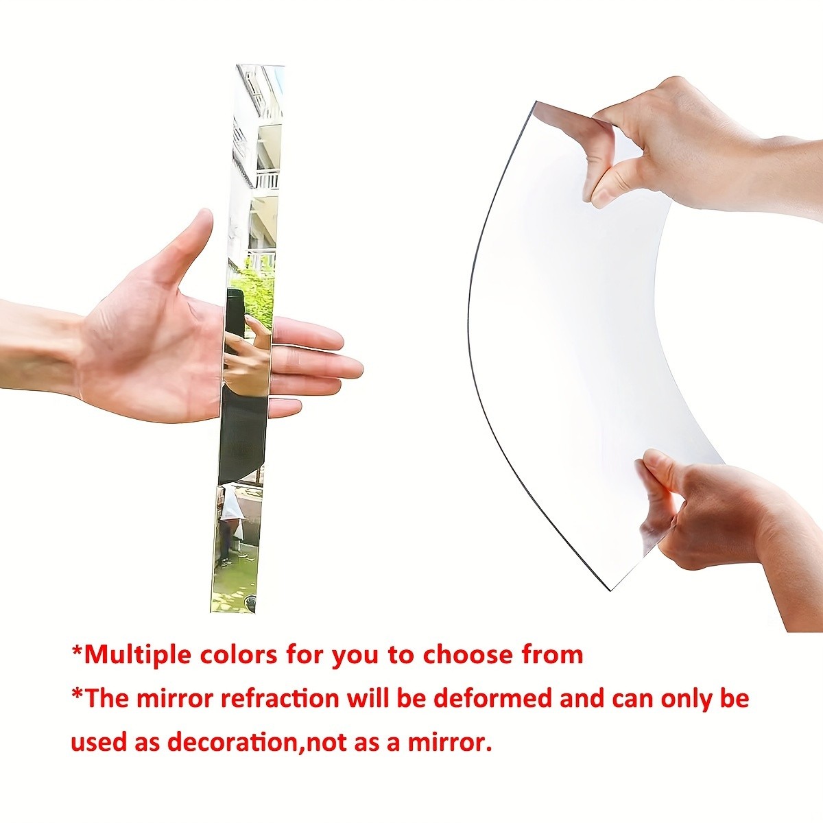 10 Pack Long Strip Mirror Decal DIY Minimalist Hallway Modern Wall Art
