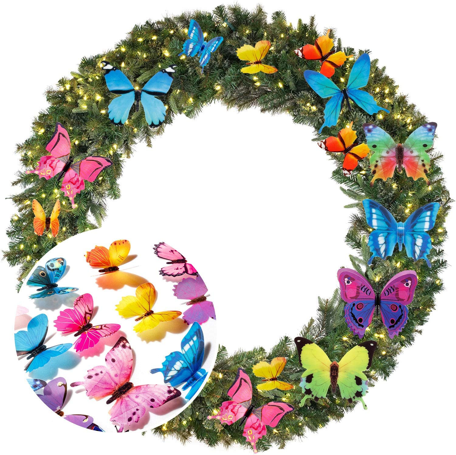 120PCS 3D Colorful Butterfly Wall Stickers, Butterfly Wall Decals, Removable But