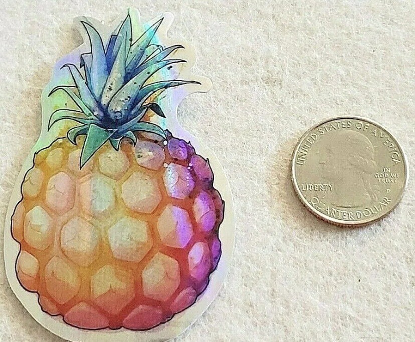 Pineapple Foil Multicolor Sticker Decal Beautiful Multicolor Tropical Fruit Cool