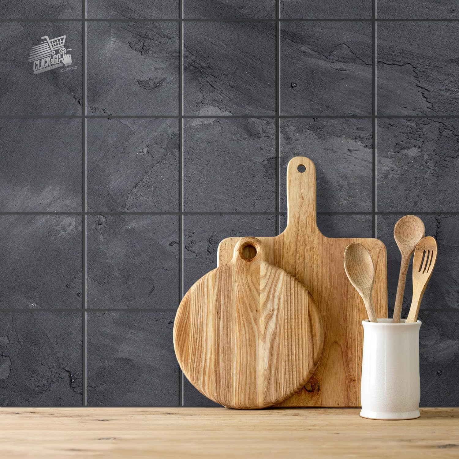 10 stickers tiles 20×20 kitchen bathroom wall covering stone cement effect