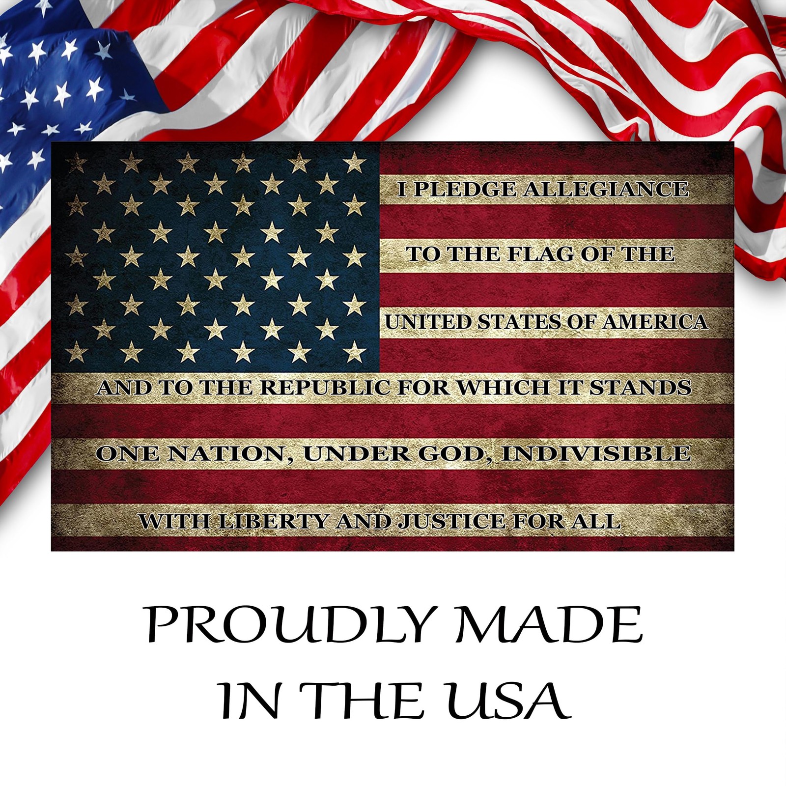 Large Pledge of Allegiance US United States of America USA Flag Car Truck Win…