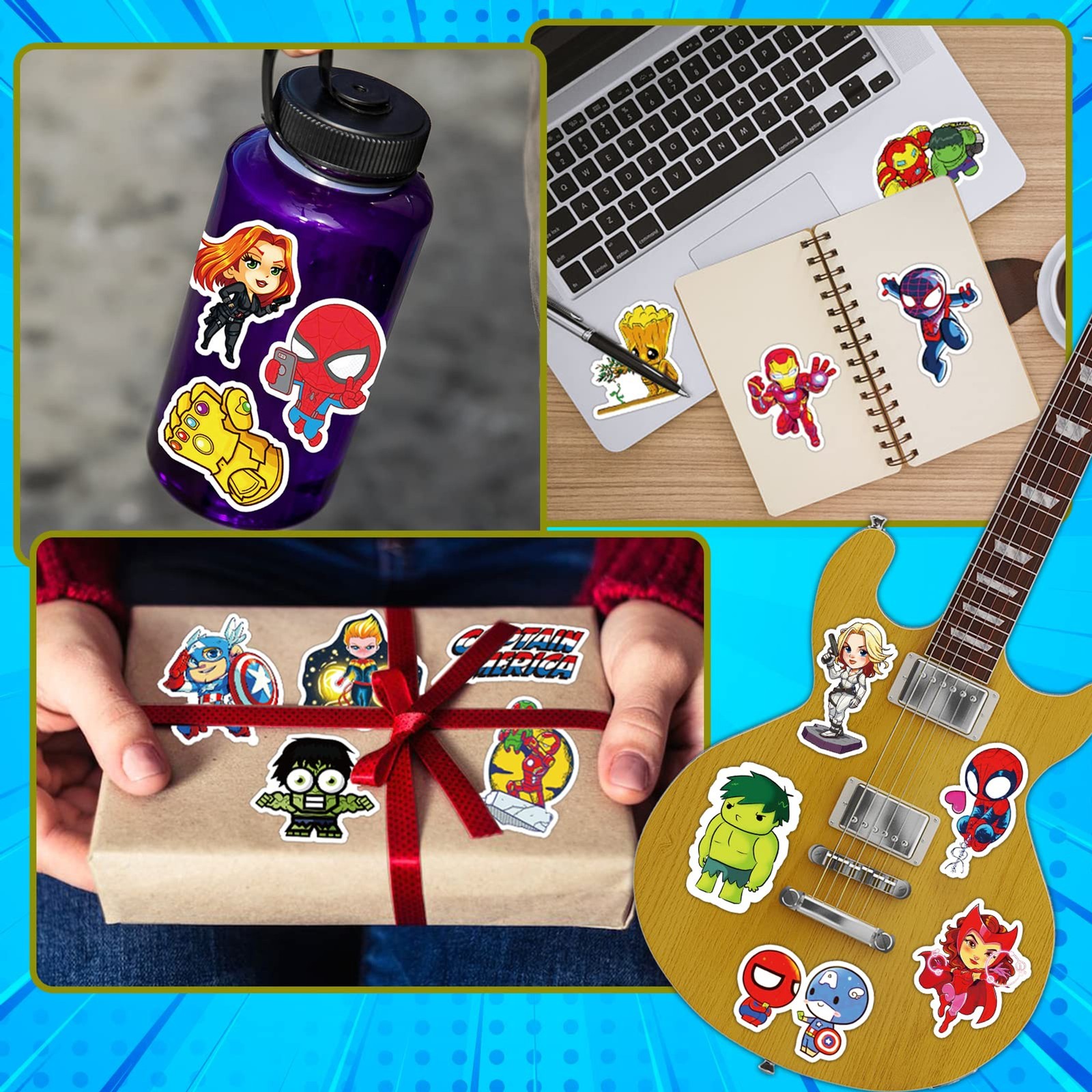 200PCS Cool Character Stickers Bulk for Boys Teens Adults | Decor for Water Bott