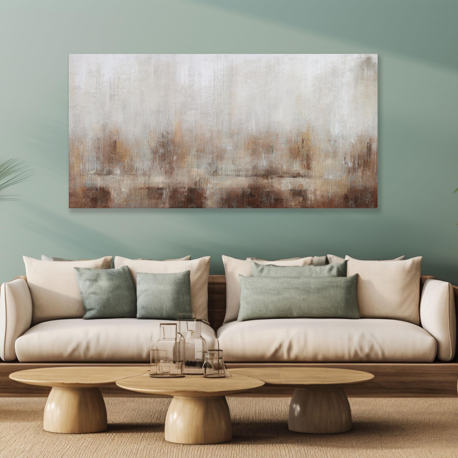 Abstract Wall Art Home Decor Wall Brown Canvas Print Wall Art Framed Modern A…