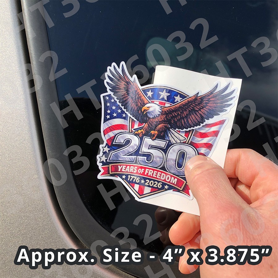 USA 250 YEARS of FREEDOM 1776-2026 Anniversary America Sticker Soaring Eagle