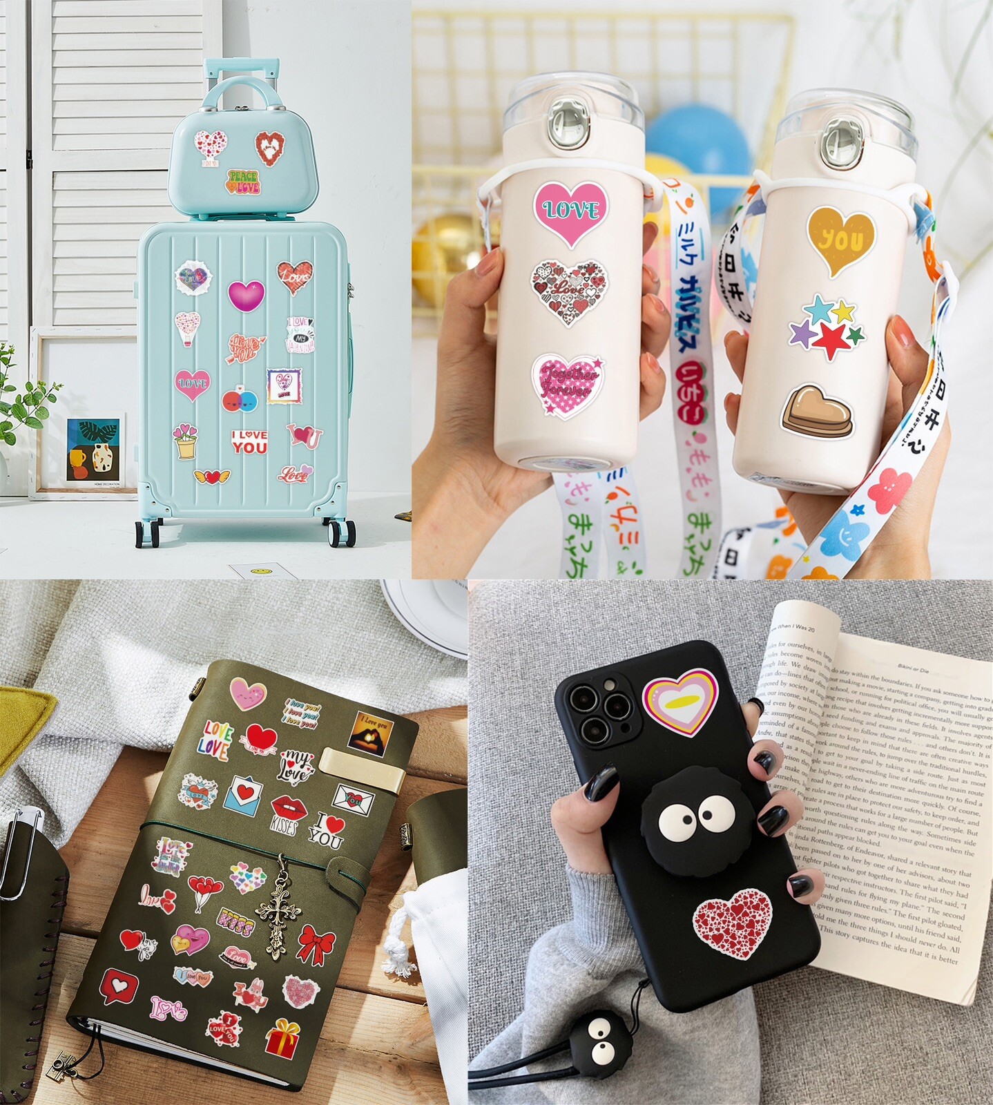 20 Random Hearts and Love Stickers Romance Decals Laptop Hydro Free Shipping!