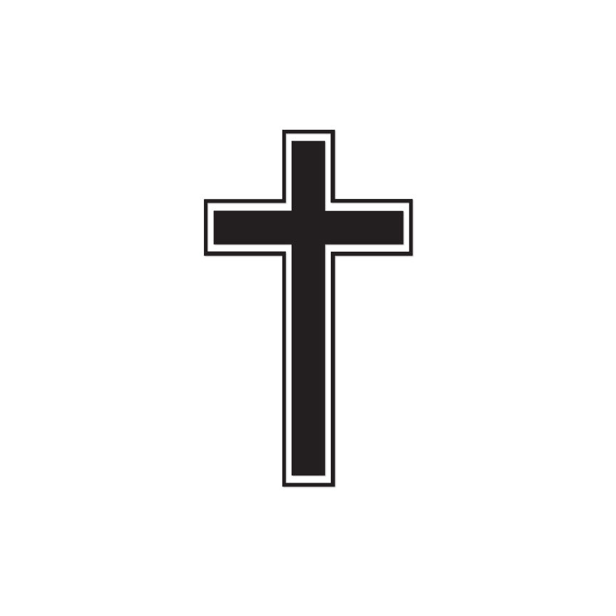 Outlined Cross – Vinyl Decal Sticker – Multiple Color & Sizes – ebn493
