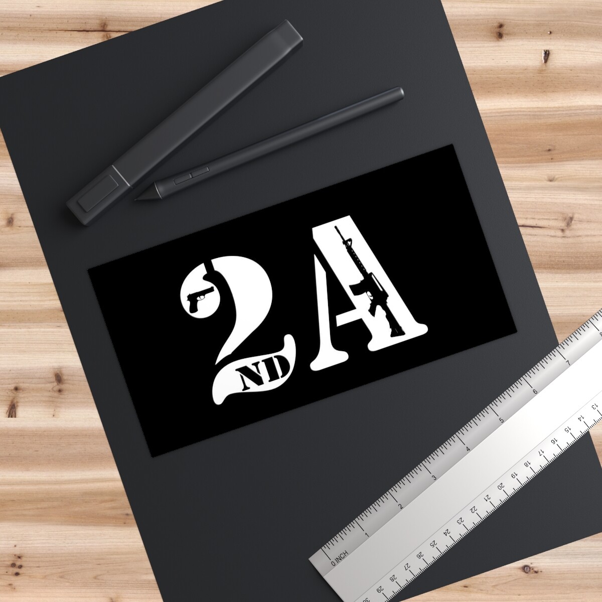2A Second Amendment White & black premium water-resistant Bumper Sticker