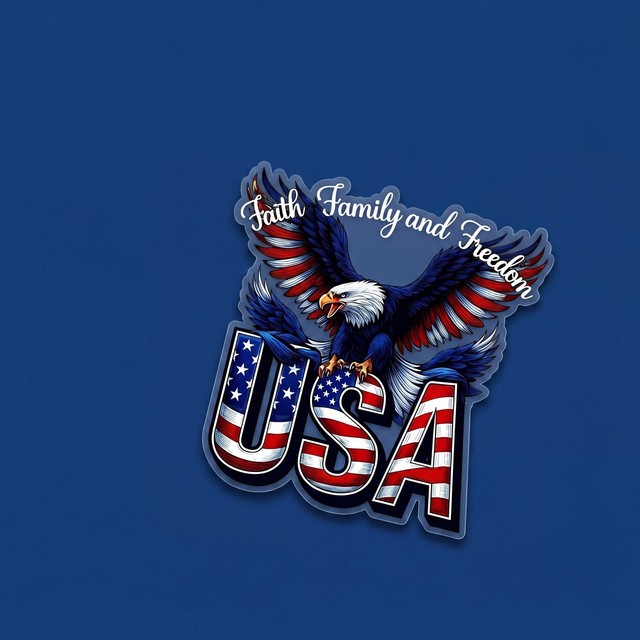 2 Pack USA Eagle Decal Sticker 6 inch Patriotic Faith Family Freedom Vinyl