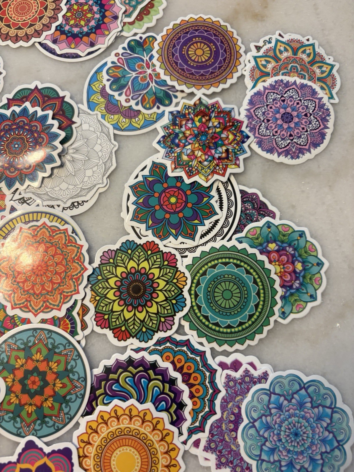 Mandala Art Round Decorative Wall Stickers/Decals, Multicolor Mixed Lot 52