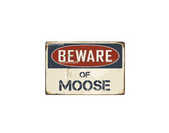 Beware of Moose Sticker Decal
