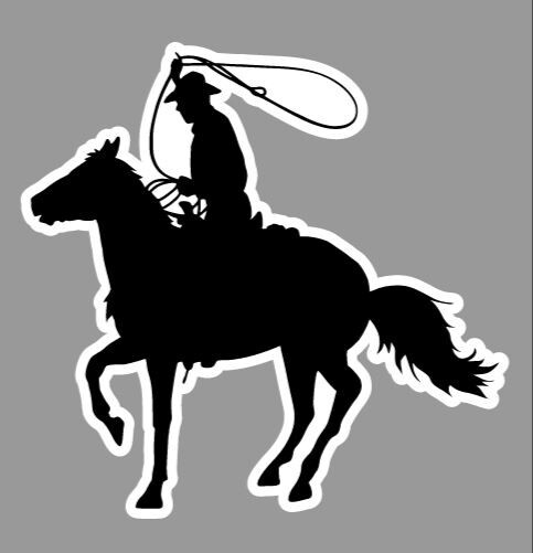 Cowboy on Horse with Lasso Die Cut Glossy Fridge Magnet