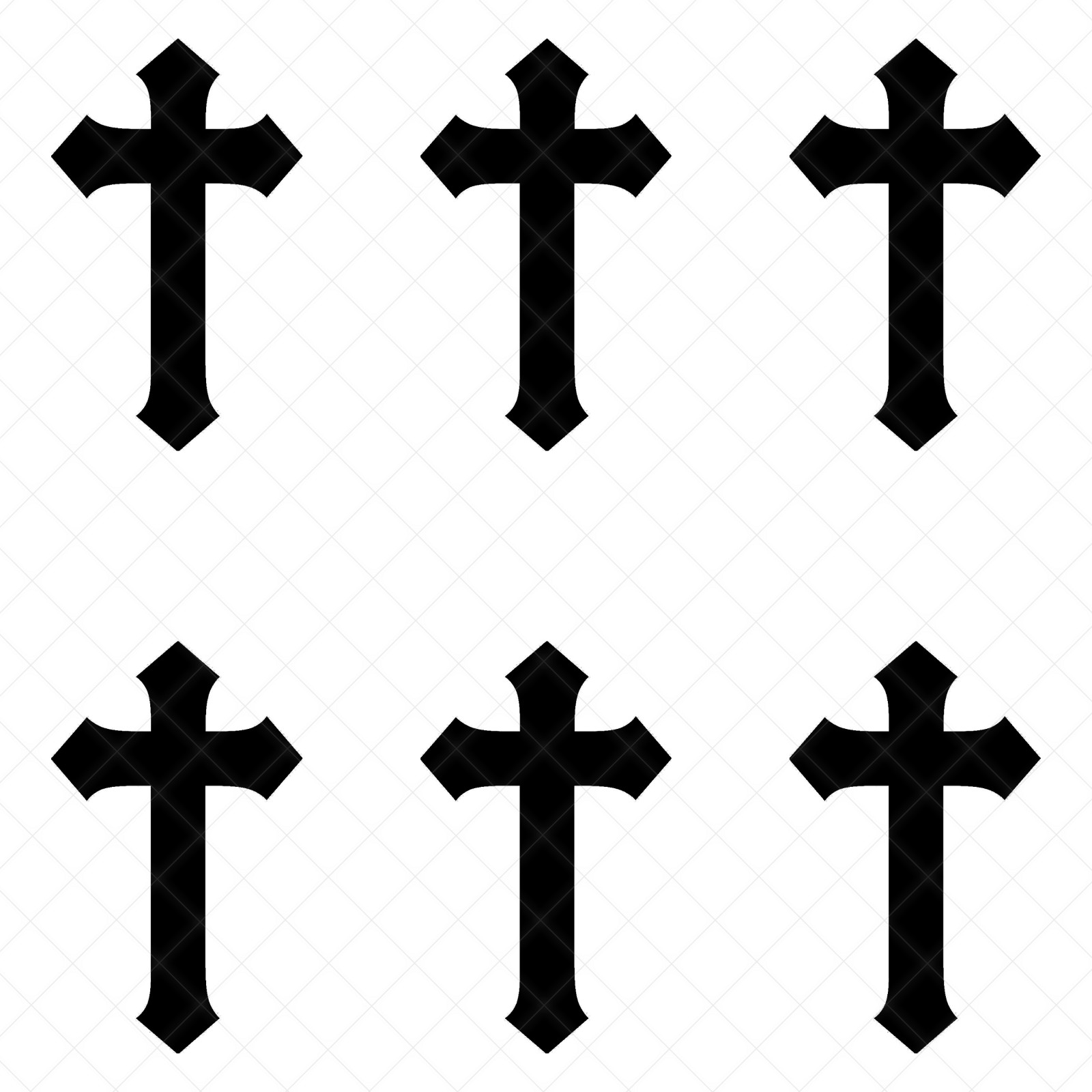 Set of 6 – Christian Cross Vinyl Decals | Christian Cross Stickers