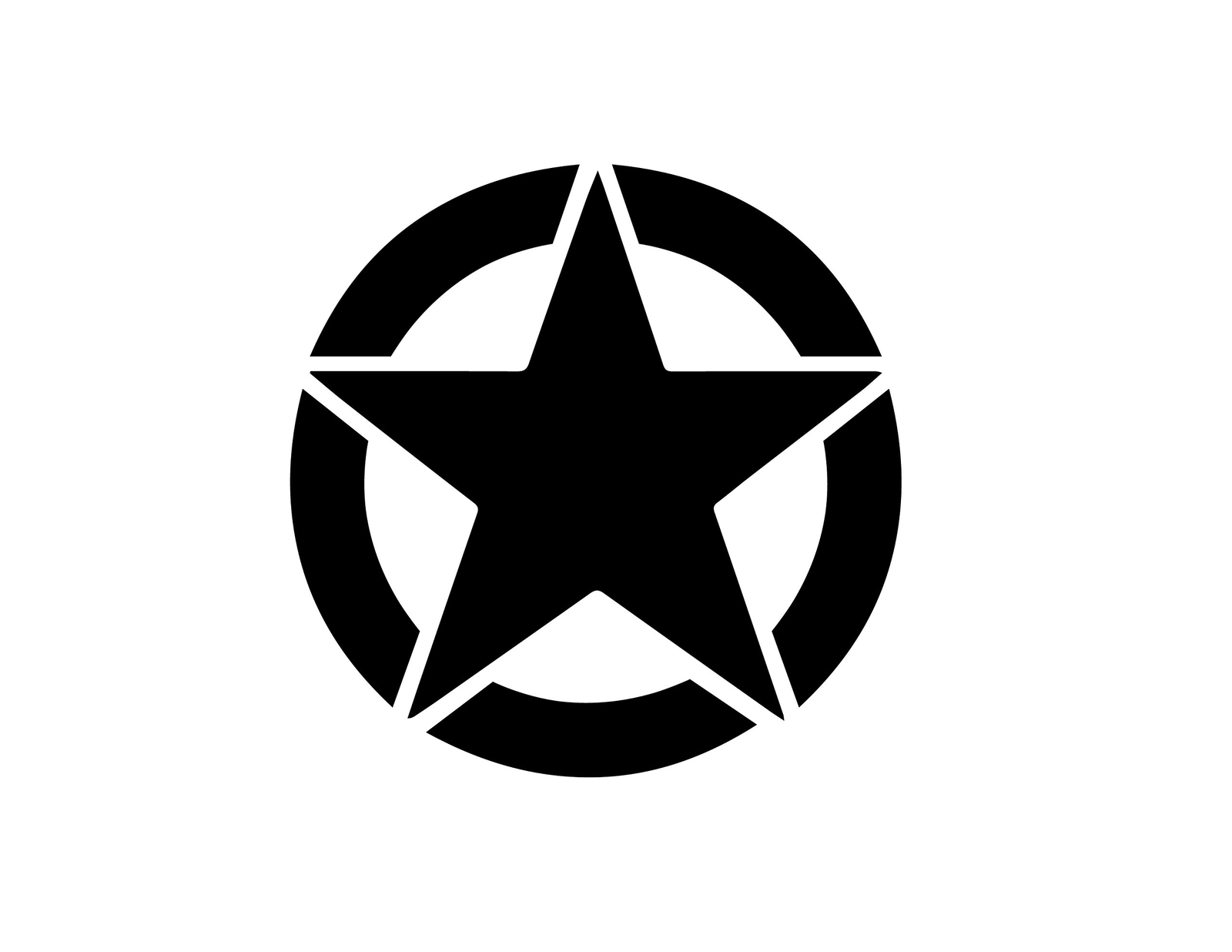 Military WWII Star | 5-Inches By-5-Inches | Premium Quality Black Vinyl Decal |