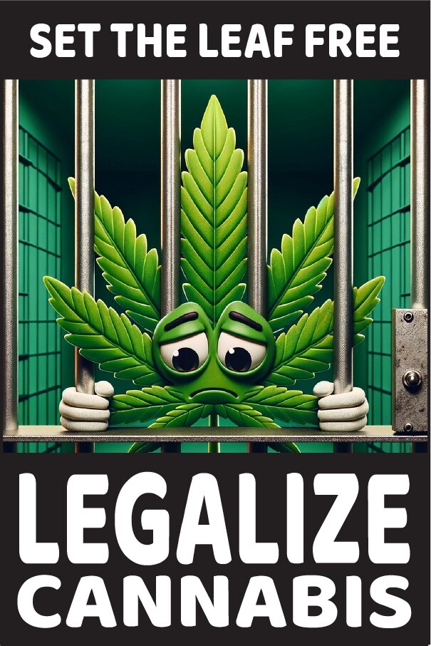 Set the Leaf Free, Legalize Cannabis 2×3" Waterproof Vinyl Decal – Free Shipping